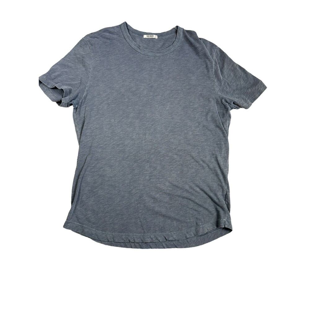 Buck Mason Mens Large Short Sleeve Blue T Shirt Vintage Wash Casual